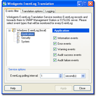   ( ) EventLog Translation Service RE 1.2 #1