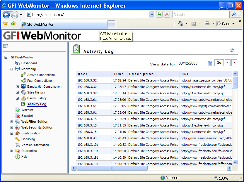   ( ) GFI WebMonitor WebFilter for ISA/TMG #6