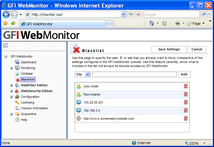   ( ) GFI WebMonitor WebFilter for ISA/TMG #5