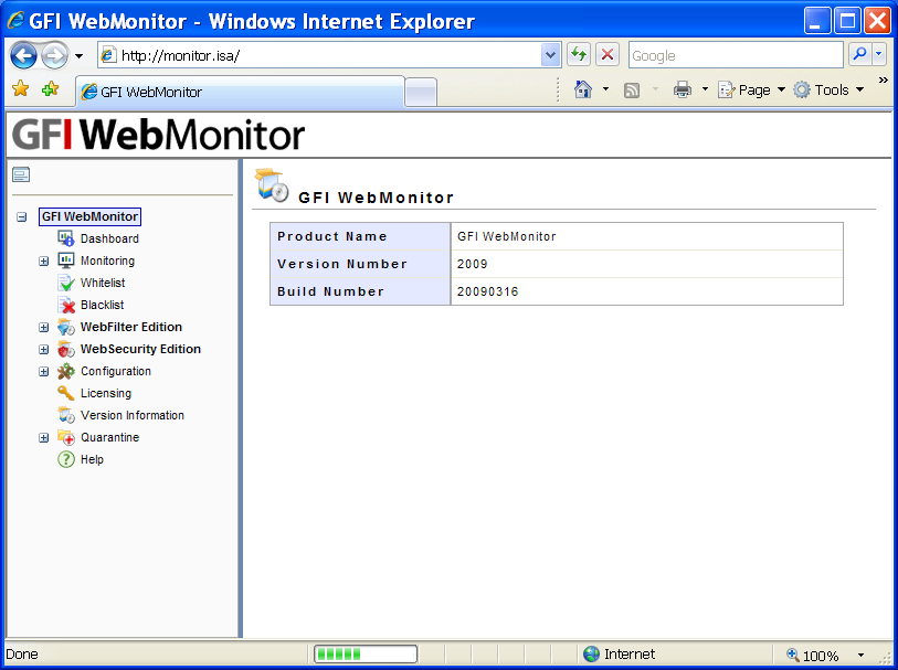   ( ) GFI WebMonitor WebFilter for ISA/TMG #3