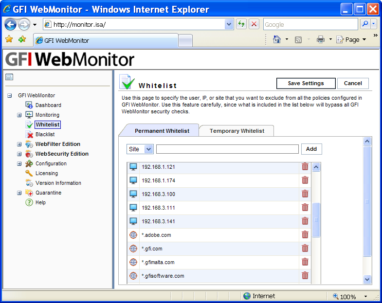   ( ) GFI WebMonitor WebFilter for ISA/TMG #1