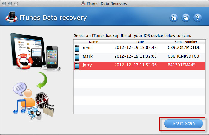   ( ) iTunes Data Recovery for Mac #1