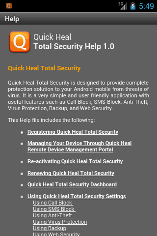   ( ) Quick Heal Total Security for Android 2014 #5