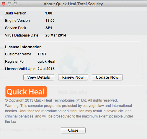   ( ) Quick Heal Total Security for Mac   2014 #2